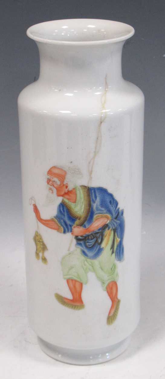 Lot 18 - A Chinese porcelain 'fisherman' vase, dated...