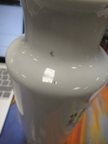Lot 18 - A Chinese porcelain 'fisherman' vase, dated...