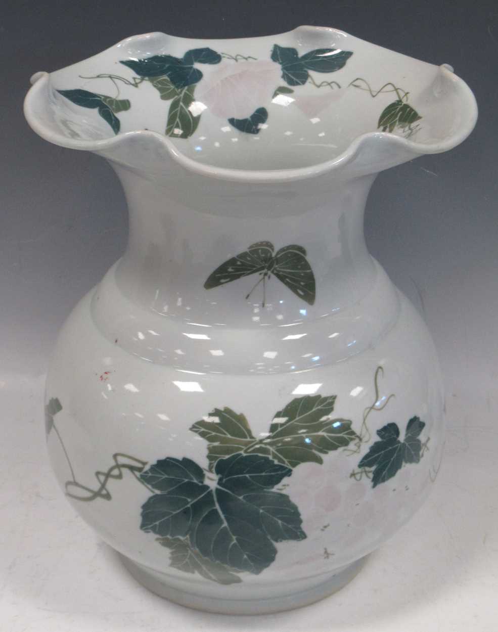 Lot 13 - A Chinese liling porcelain floral vase, 28cm...