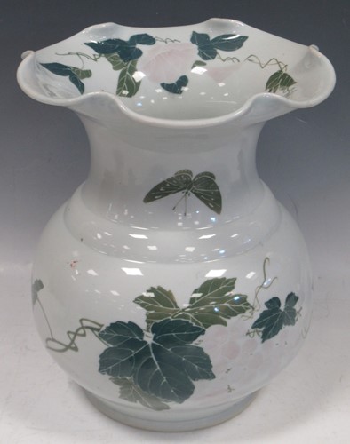 Lot 13 - A Chinese liling porcelain floral vase, 28cm...