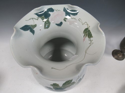Lot 13 - A Chinese liling porcelain floral vase, 28cm...