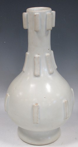 Lot 99 - A Chinese white monochrome arrow vase, 32cm high