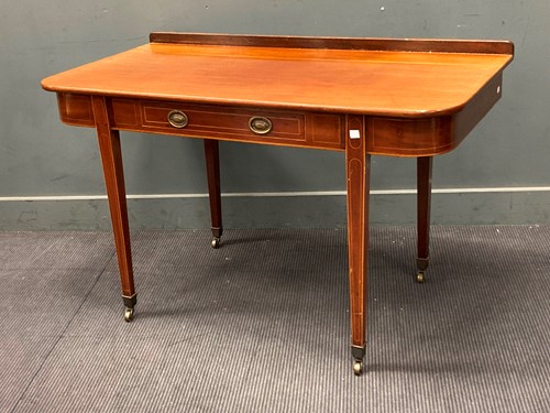 Lot 499 - A mahogany hall table with inlaid detail to...