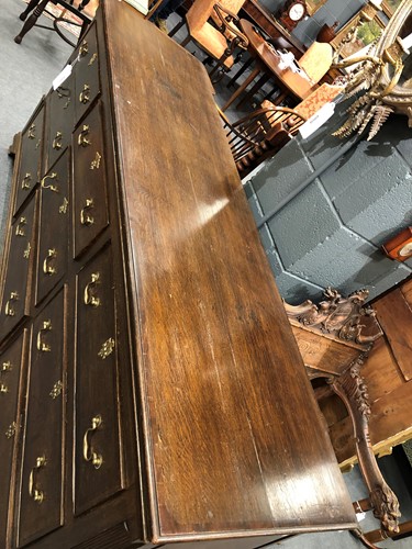 Lot 321 - A George III oak and mahogany dresser base