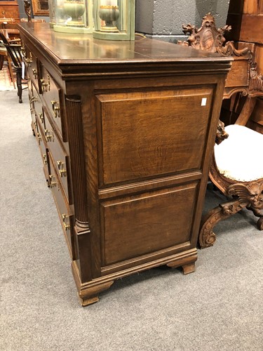 Lot 321 - A George III oak and mahogany dresser base