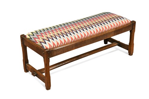 Lot 365 - An Arts and Crafts oak long footstool