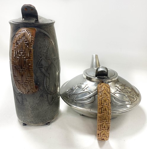Lot 122 - Archibald Knox (1864-1933) for Liberty & Co., an Arts & Crafts Tudric polished pewter teapot