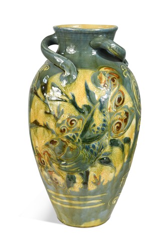 Lot 20 - James Dewdney for C.H. Brannam Barum Pottery, an art pottery vase, 1895