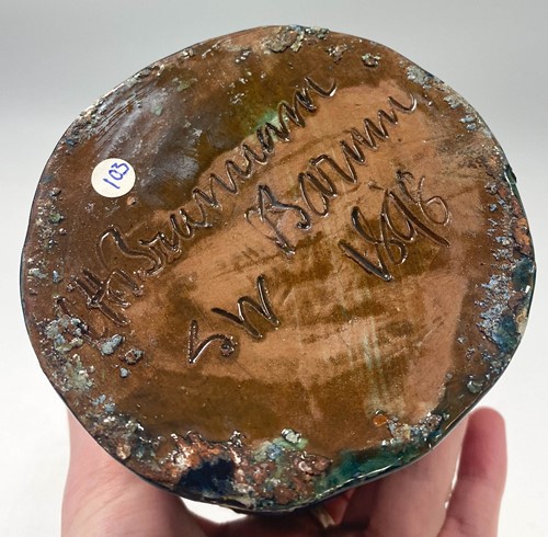 Lot 17 - C.H. Brannam for Barum Pottery, an art pottery Kingfisher jug, 1898