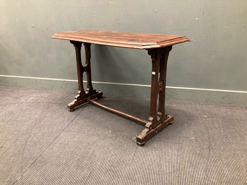 Lot 812 - A Victorian Gothic revival yewwood centre...