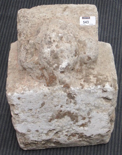 Lot 543 - An early stone corbel, possibly medieval 21 x...
