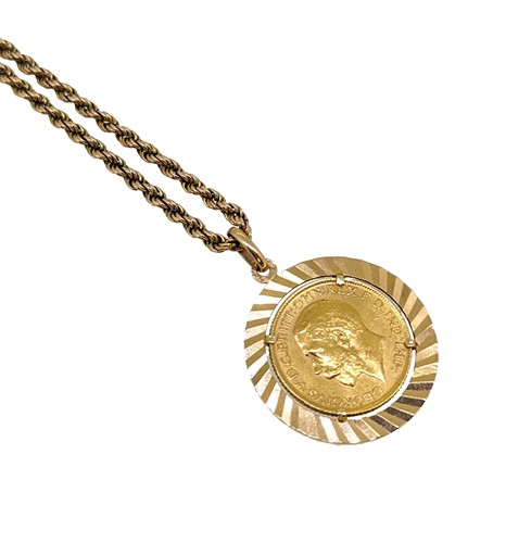 Lot 57 - A full sovereign pendant and chain