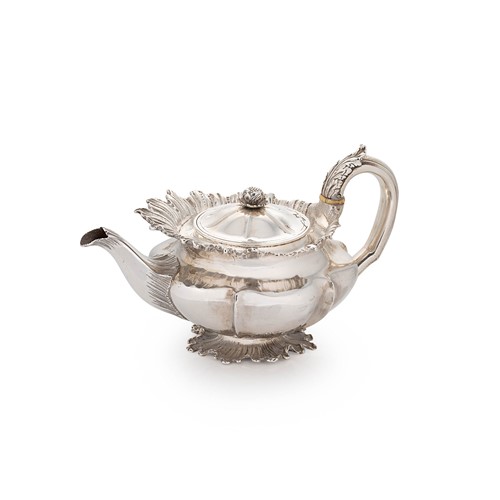 Lot 500 - A George IV silver teapot
