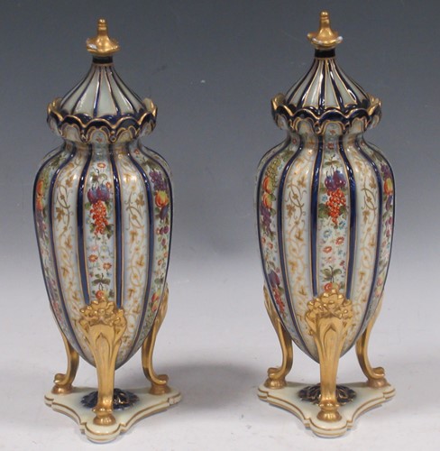 Lot 52 - A pair of late 19th century German porcelain...