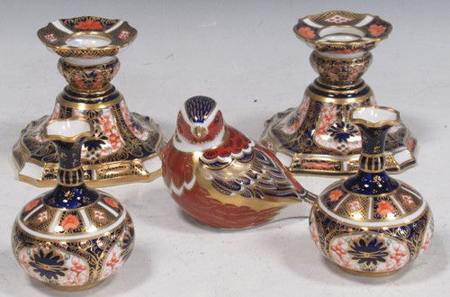 Lot 33 - Royal Crown Derby - pair of small squat vases,...