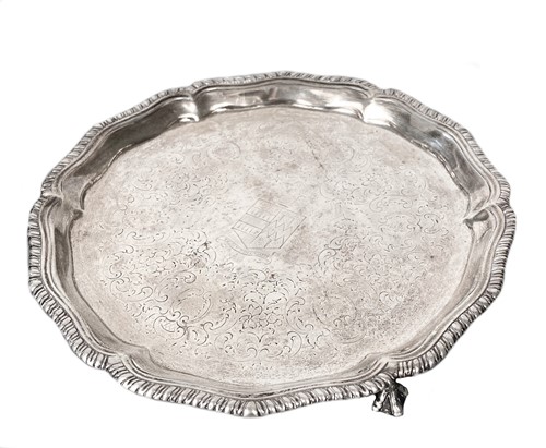 Lot 492 - An early George III 18th century silver waiter