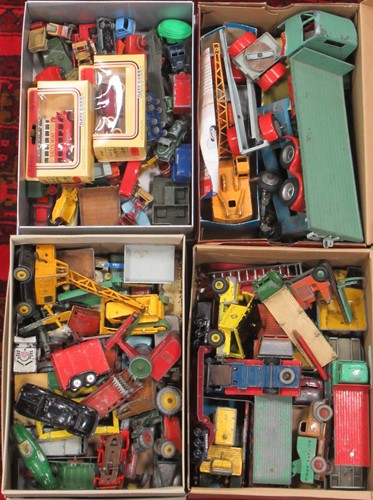 Lot 109 - A collection of playworn diecast model lorries,...