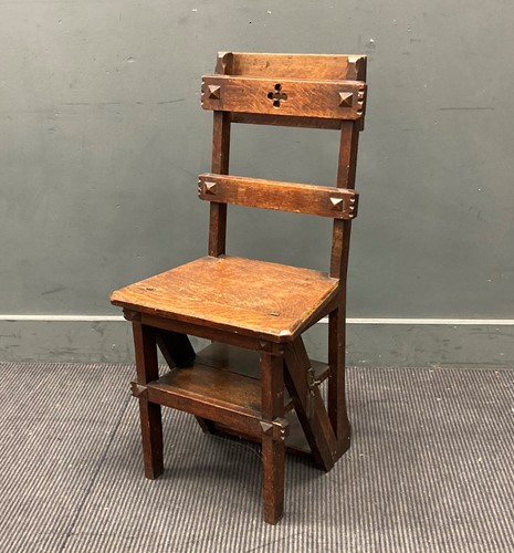 Lot 440 - A Victorian Gothic style oak set of...