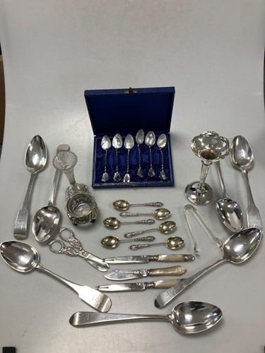 Lot 214 - 9 Irish silver tablespoons, together with a...