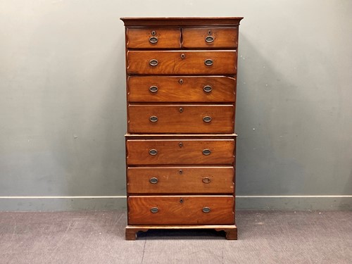Lot 454 - A 19th century mahogany chest on chest with...