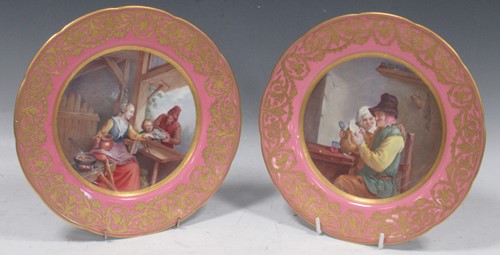 Lot 61 - A pair of 19th century Coalport plates,...