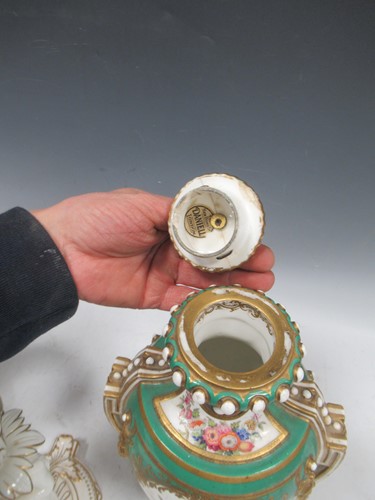 Lot 64 - A pair of Sevres style porcelain vases and...