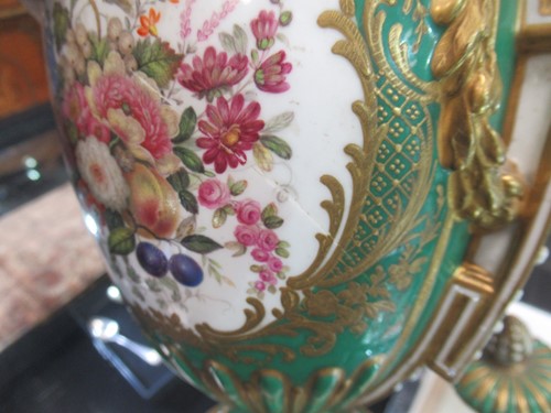 Lot 64 - A pair of Sevres style porcelain vases and...
