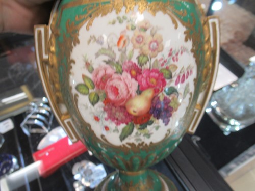Lot 64 - A pair of Sevres style porcelain vases and...