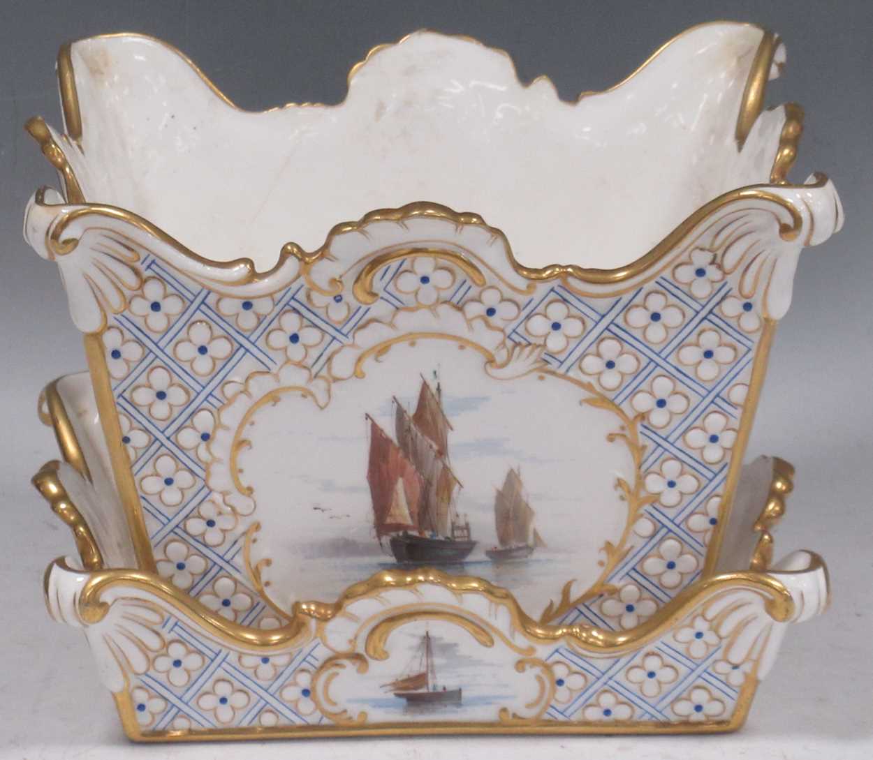 Lot 23 - A Mintons jardiniere and stand, of square...