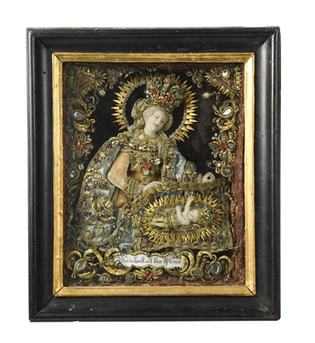 Lot 537 - A German reliquary of the Madonna and child, 19th century