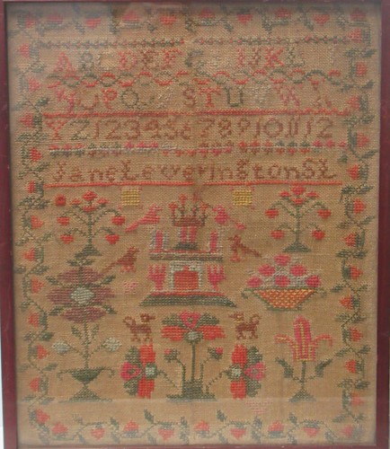 Lot 226 - Three 19th century needlework samplers,...