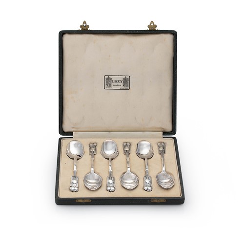 Lot 547 - Archibald Knox for Liberty - A set of six George V silver spoons