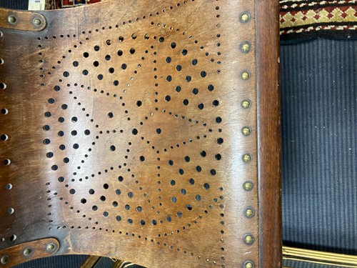 Lot 490 - A pair of Moorish style bent wood and brass...