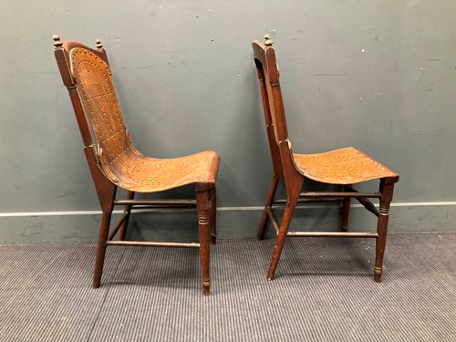 Lot 490 - A pair of Moorish style bent wood and brass...