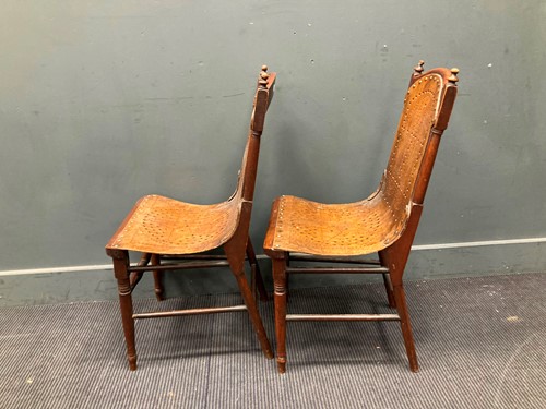Lot 490 - A pair of Moorish style bent wood and brass...
