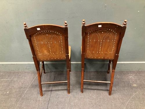 Lot 490 - A pair of Moorish style bent wood and brass...