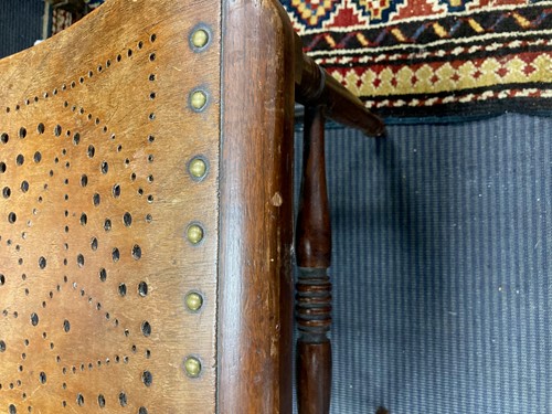 Lot 490 - A pair of Moorish style bent wood and brass...