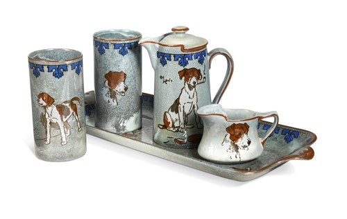 Lot 28 - Cecil Aldin for Royal Doulton, a collection of Titanian ware pottery