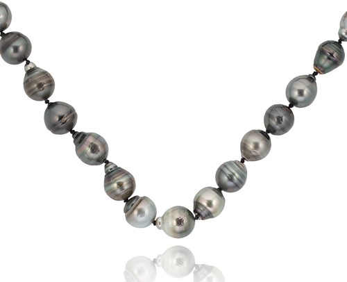 Lot 65 - A row of baroque Tahitian pearls