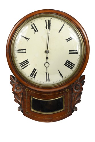 Lot 655 - A late Regency mahogany trunk dial wall timepiece