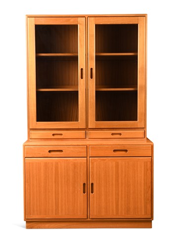 Lot 771 - A mid-century Danish teak glazed bookcase cabinet
