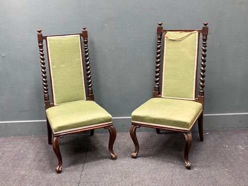 Lot 341 - A pair of Edwardian bedroom chairs, the...