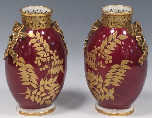 Lot 4 - A pair of Granger and co Worcester decorated...