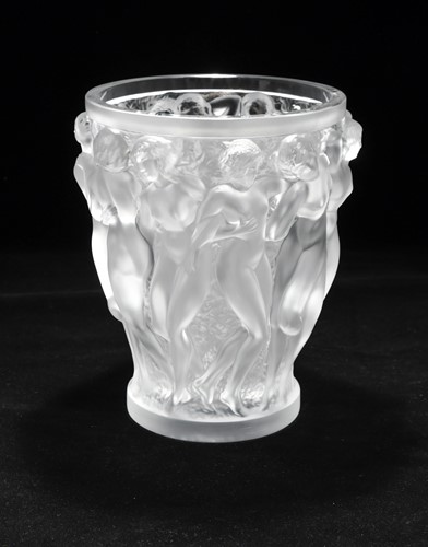 Lot 12 - Bacchantes, a Lalique frosted glass vase, model 997, originally designed circa 1927