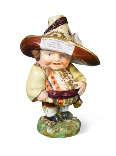 Lot 25 - A Bloor Derby porcelain figure of a Mansion House Dwarf, circa 1810