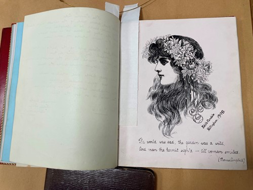 Lot 346 - An Edwardian red leather and gilt-tooled album