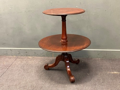 Lot 802 - A Victorian mahogany dumb waiter on tripod...