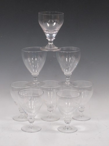 Lot 12 - Set of seven 19th century wine glasses and one...