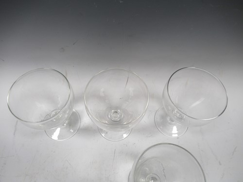 Lot 12 - Set of seven 19th century wine glasses and one...