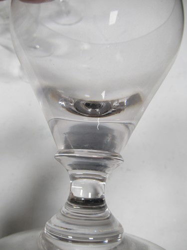 Lot 12 - Set of seven 19th century wine glasses and one...
